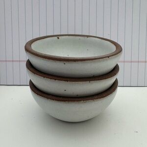 3 East fork pottery bitty bowls old eggshell, circa 2019/2020